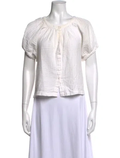 Pre-owned 9seed Crew Neck Short Sleeve Top In White