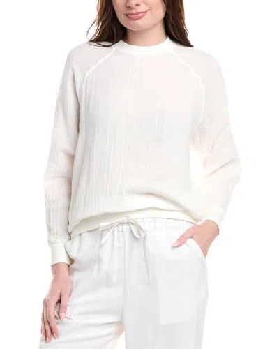 9seed Double Gauze Raglan Crewneck Sweatshirt In White