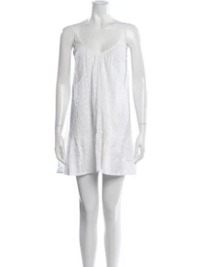 Pre-owned 9seed Floral Print Mini Dress In White