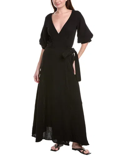 9seed Gauze Wrap Maxi Dress In Black