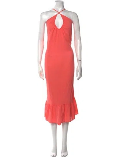 Pre-owned 9seed Halterneck Knee-length Dress In Orange