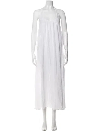 Pre-owned 9seed Halterneck Long Dress In White