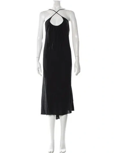 Pre-owned 9seed Halterneck Midi Length Dress In Black