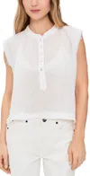 9seed Idyllwild Top With Buttons White In White