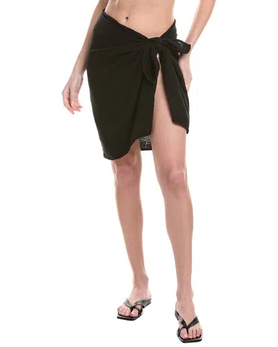 9seed Lightweight Gauze Mini Pareo In Black