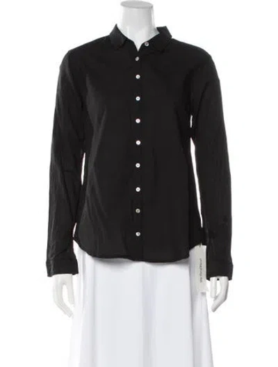 Pre-owned 9seed Long Sleeve Button-up Top In Black