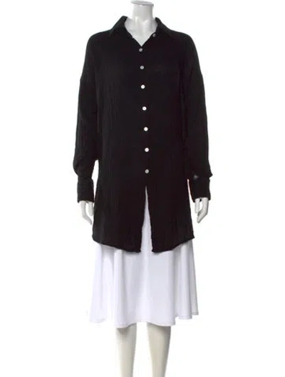 Pre-owned 9seed Long Sleeve Button-up Top W/ Tags In Black