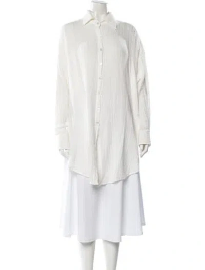 Pre-owned 9seed Long Sleeve Button-up Top In White
