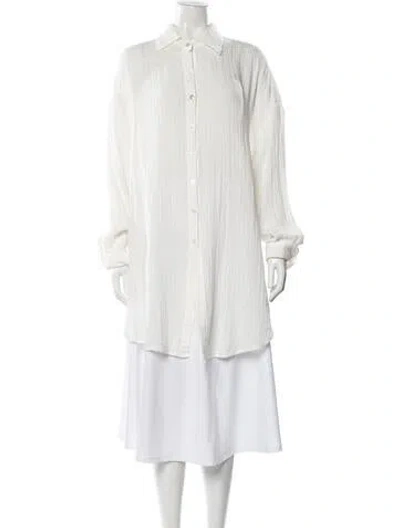 Pre-owned 9seed Long Sleeve Button-up Top In White