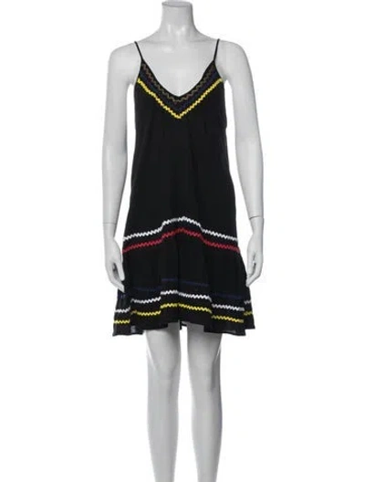 Pre-owned 9seed Printed Mini Dress In Black