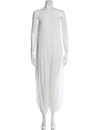 Pre-owned 9seed Scoop Neck Jumpsuit In White