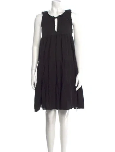 Pre-owned 9seed Scoop Neck Knee-length Dress In Black