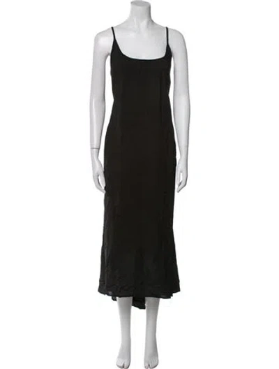 Pre-owned 9seed Scoop Neck Long Dress In Black
