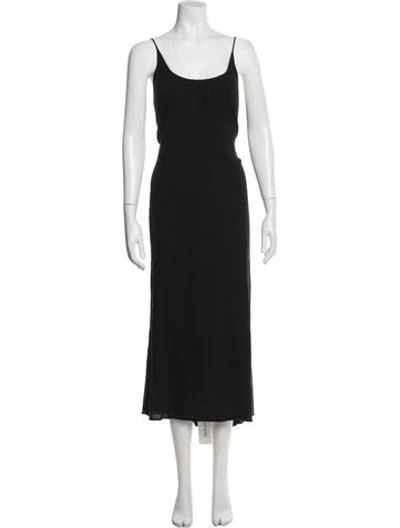 Pre-owned 9seed Scoop Neck Long Dress In Black