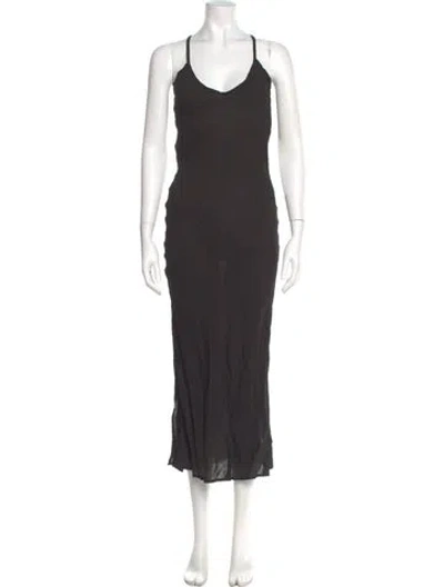 Pre-owned 9seed Scoop Neck Long Dress In Black