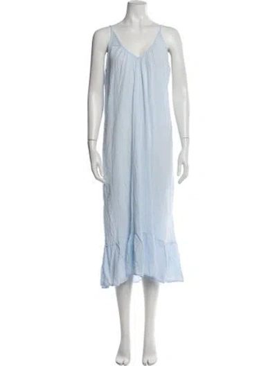 Pre-owned 9seed Scoop Neck Long Dress In Blue