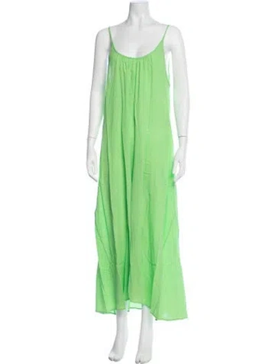 Pre-owned 9seed Scoop Neck Long Dress In Green