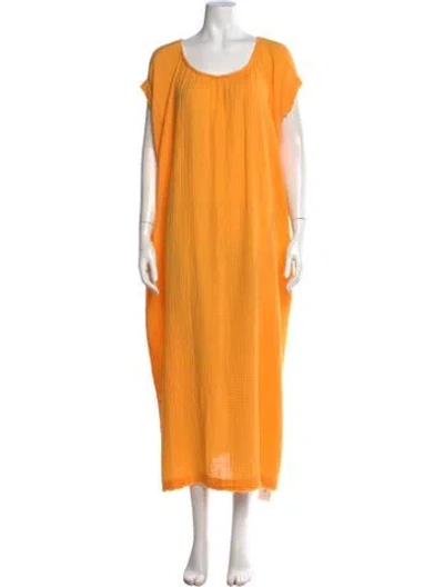 Pre-owned 9seed Scoop Neck Long Dress In Orange