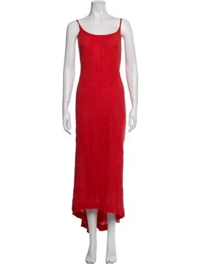 Pre-owned 9seed Scoop Neck Long Dress In Red