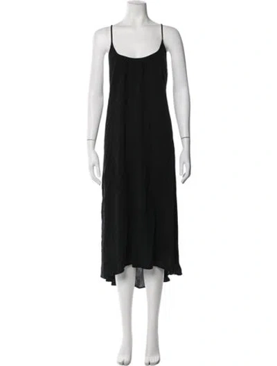 Pre-owned 9seed Scoop Neck Midi Length Dress In Black