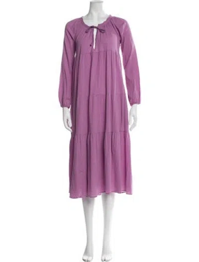 Pre-owned 9seed Scoop Neck Midi Length Dress In Purple