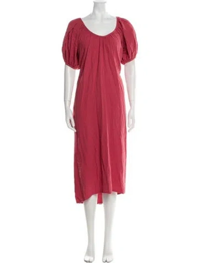 Pre-owned 9seed Scoop Neck Midi Length Dress In Red