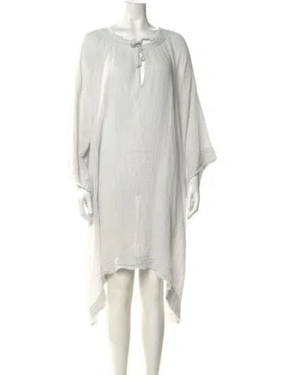 Pre-owned 9seed Scoop Neck Midi Length Dress In White