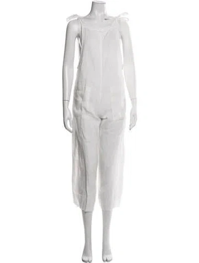 Pre-owned 9seed Square Neckline Jumpsuit In White