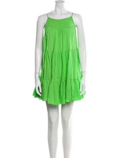 Pre-owned 9seed Square Neckline Mini Dress In Green