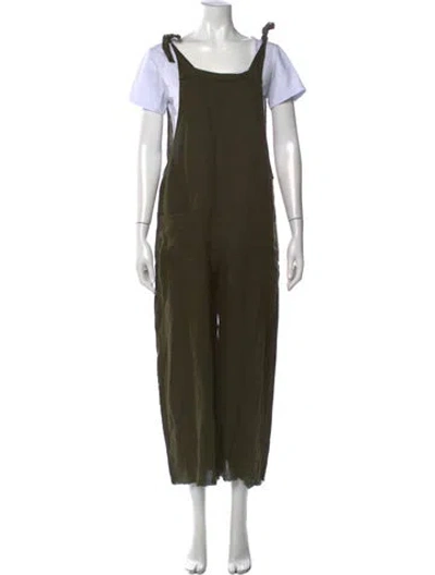 Pre-owned 9seed Square Neckline Overalls In Green