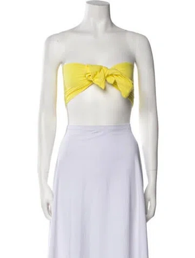 Pre-owned 9seed Strapless Crop Top In Yellow