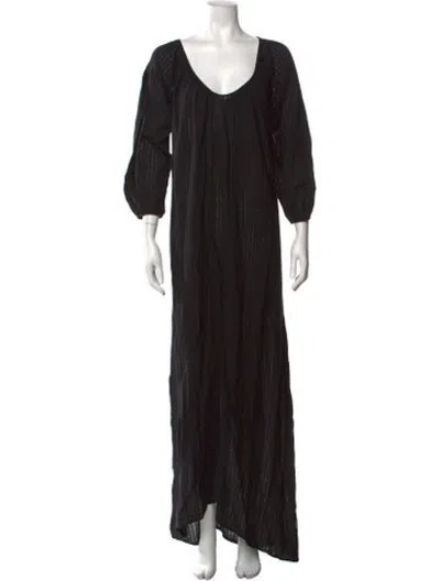 Pre-owned 9seed Striped Long Dress In Black