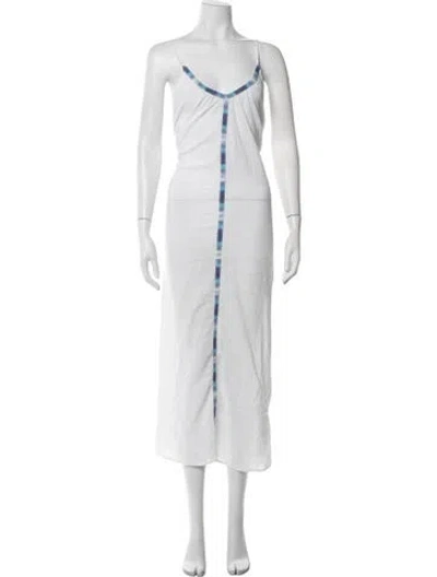 Pre-owned 9seed Striped Long Dress In White