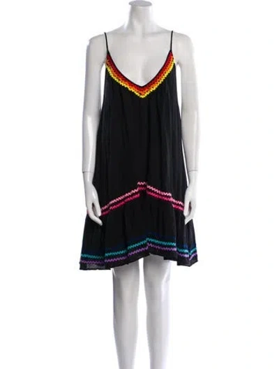 Pre-owned 9seed Striped Mini Dress In Black