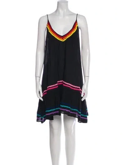 Pre-owned 9seed Striped Mini Dress In Black