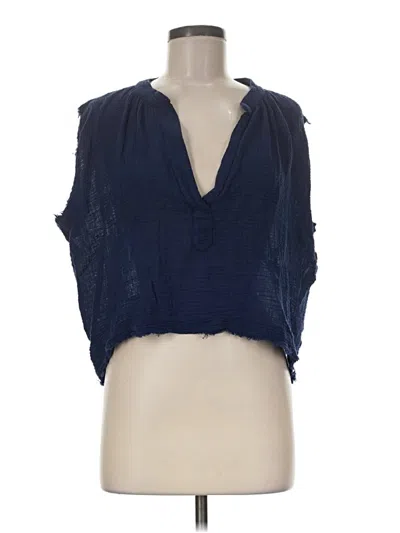 Pre-owned 9seed Tank Top Blue Plunge Neckline Tops
