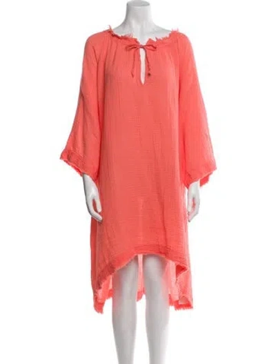 Pre-owned 9seed Tie Neck Mini Dress In Neutral