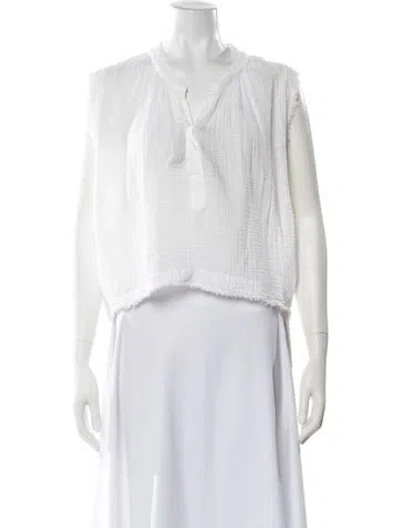 Pre-owned 9seed Tie Neck Sleeveless Top In White
