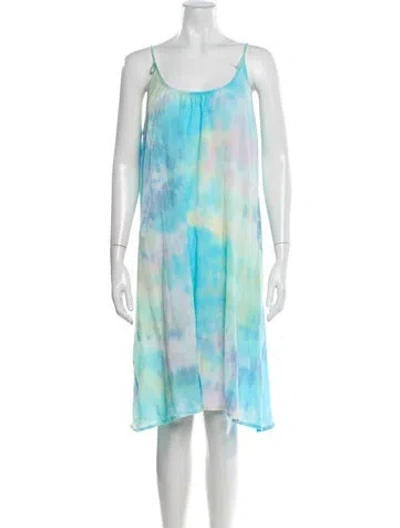 Pre-owned 9seed Tie-dye Print Knee-length Dress In Blue