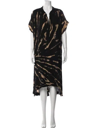 Pre-owned 9seed Tie-dye Print Long Dress In Black