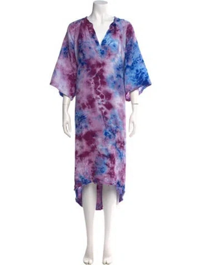 Pre-owned 9seed Tie-dye Print Long Dress In Blue