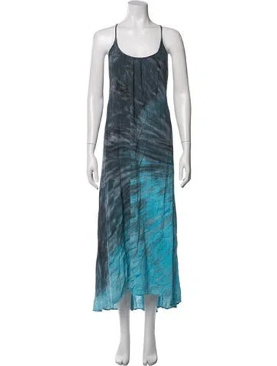 Pre-owned 9seed Tie-dye Print Long Dress In Blue