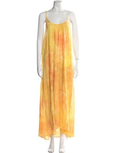 Pre-owned 9seed Tie-dye Print Long Dress In Orange