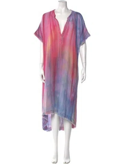 Pre-owned 9seed Tie-dye Print Long Dress In Pink