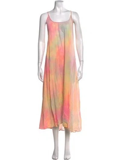 Pre-owned 9seed Tie-dye Print Long Dress In Pink