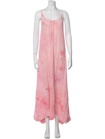 Pre-owned 9seed Tie-dye Print Long Dress In Pink