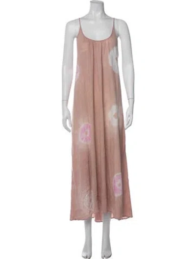 Pre-owned 9seed Tie-dye Print Long Dress In Pink