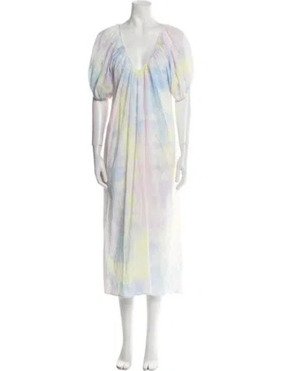 Pre-owned 9seed Tie-dye Print Long Dress In Purple