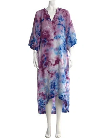 Pre-owned 9seed Tie-dye Print Long Dress In Purple