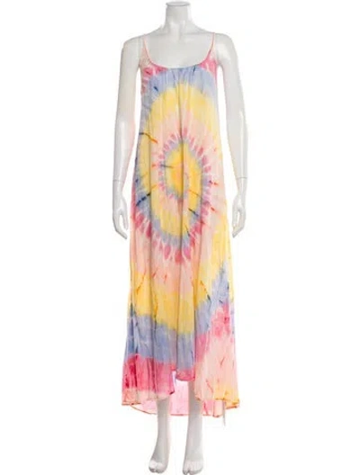 Pre-owned 9seed Tie-dye Print Long Dress In Yellow